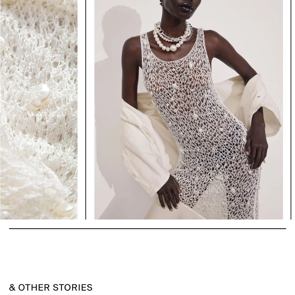 Beaded Crochet Midi Dress